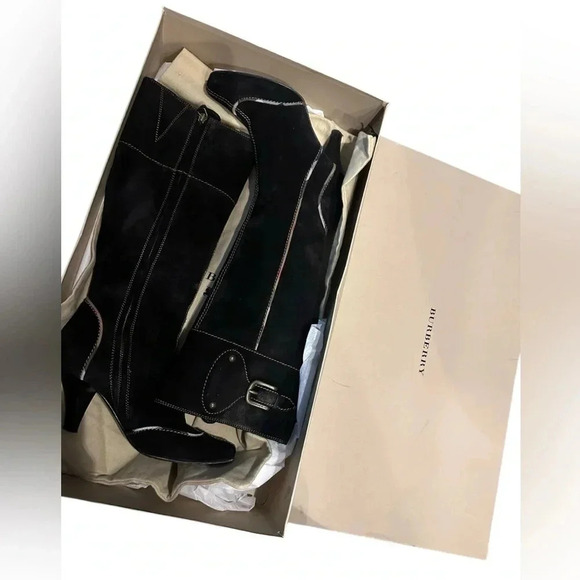 Burberry nova trim black tall boots size 37 - Picture 10 of 15